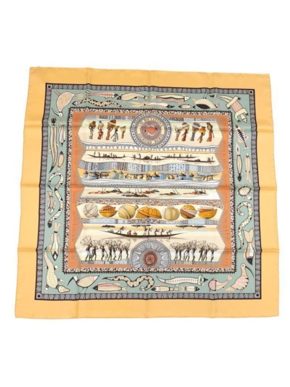 Hermes Carre 90 Vie du Fleuve Scarf